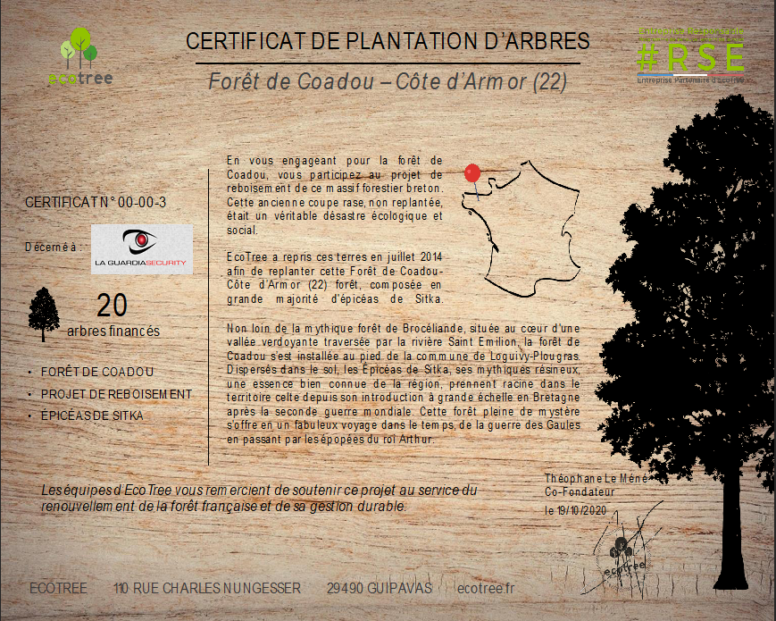 Certificat Eco Tree
